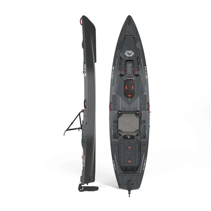 Casavibeo Shearwater 125 sit-on-top fishing kayak with pedal drive, featuring a sleek design and comfortable seating for anglers.