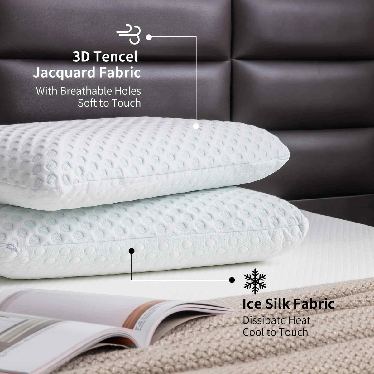 Belro cooling pillow for comfortable sleep, featuring breathable fabric and supportive design for home bedding use.