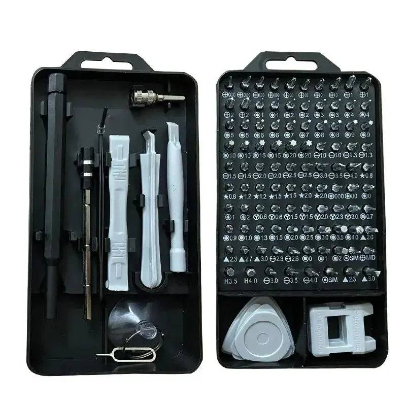 Belro 115-in-1 bit screwdriver set with various screwdriver bits displayed, ideal for versatile hand tool and hardware projects.