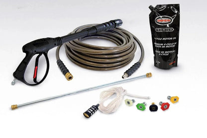 Casavibeo Simpson Powershots Pressure Washer 60869 with high-pressure spray gun and hose for outdoor cleaning tasks.