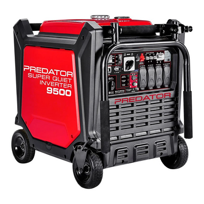 Casavibeo Predator 9500 Watt super quiet inverter generator with CO Secure technology, showing the compact design and control panel.