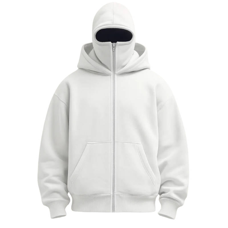 Unisex Belro full zip balaclava hoodie featuring a comfortable, versatile design with a full zipper and hoodie for outdoor wear.