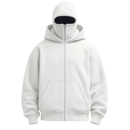 Unisex Belro full zip balaclava hoodie featuring a comfortable, versatile design with a full zipper and hoodie for outdoor wear.