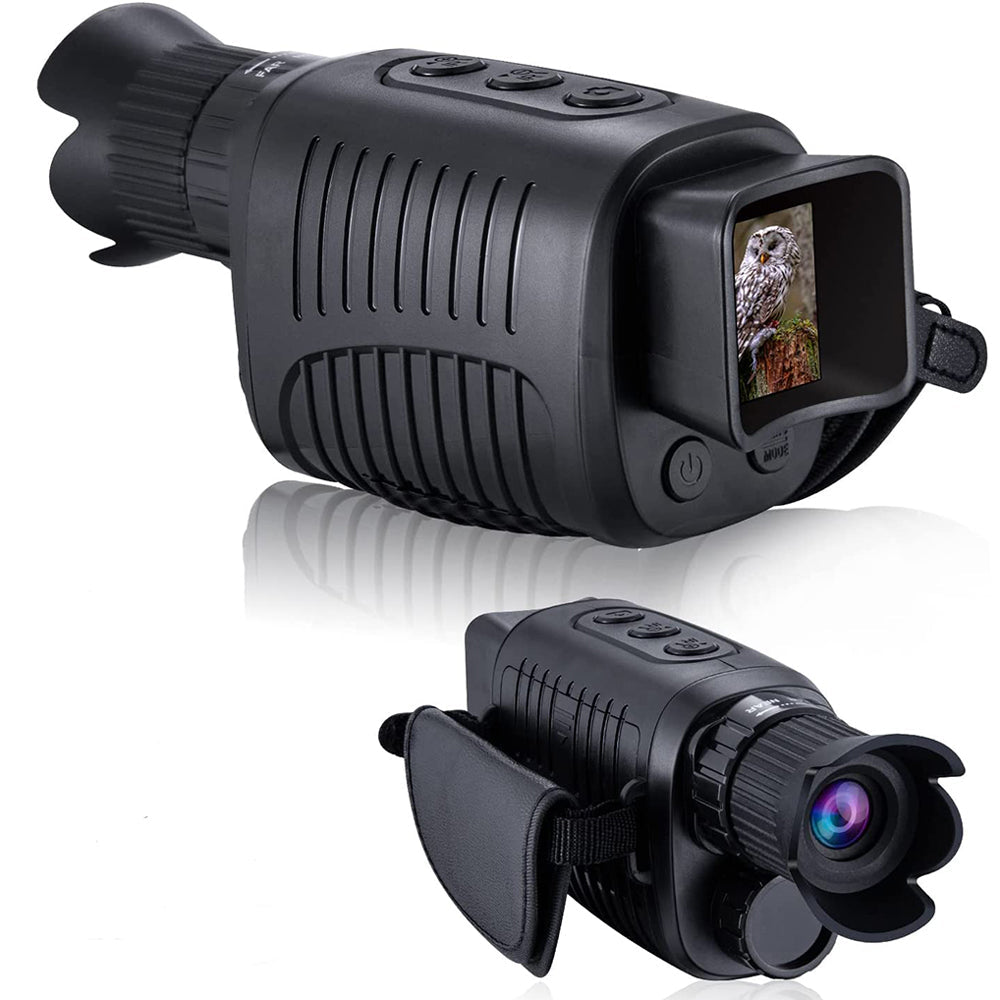 Belro night vision monocular for electronics and cameras, showing a compact device with lens and control buttons.