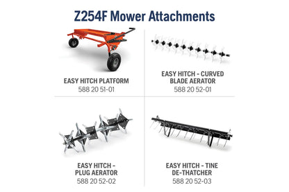 Husqvarna Z254F 54-inch zero-turn riding lawn mower with 24 HP Kawasaki engine, shown in a yard setting