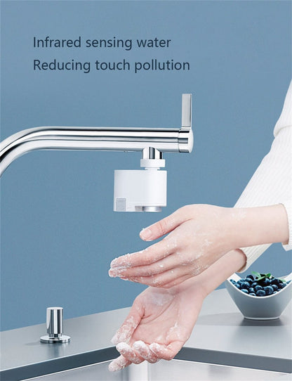Belro Smart Faucet Infrared Motion Sensor for outdoor use, showcasing the sensor and sleek faucet design in a garden setting.