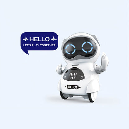 Belro Pocket RC Robot toy with compact design, featuring buttons and sensors for interactive play and remote control functionality.