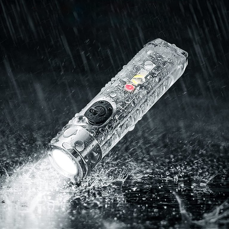 Belro rechargeable keychain flashlight with compact design, metal clip, and bright LED light for portable illumination.