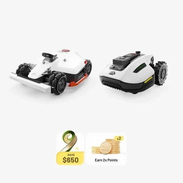 Casavibeo MAMMOTION LUBA 2 AWD 10000X robot lawn mower with multi-zone and no-go-zone management on a lush green lawn.