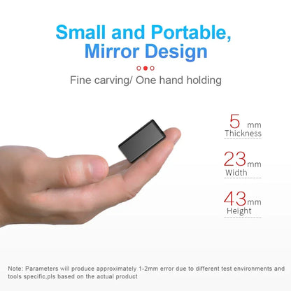 Belro Mini Voice Activated Recorder, portable electronic device with microphone and recording controls, for audio capture.