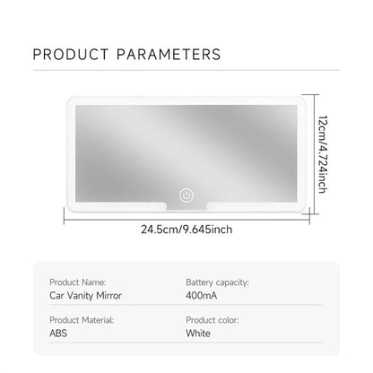 Belro LED car sun visor vanity mirror with built-in LED lights, compact and portable for easy use in vehicles.