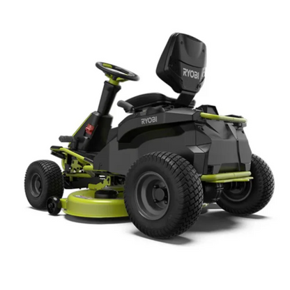 Casavibeo RYOBI 38-inch 100 Ah battery-powered electric rear engine riding lawn mower with cutting deck and ergonomic design