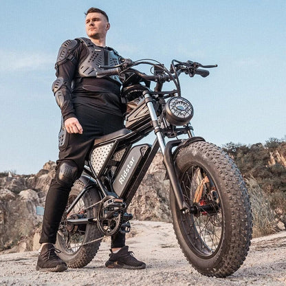 Casavibeo Ridstar Q20 48V fat tire electric bike with LCD meter, showcasing the sturdy frame and large fat tires for off-road riding.
