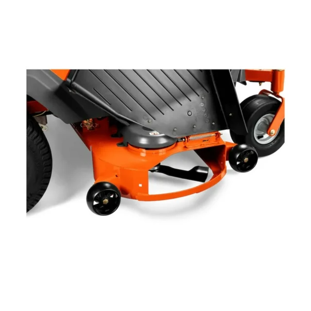 Husqvarna Z254F zero turn lawn mower with 54-inch cutting deck, 24 HP V-twin engine, shown from the side.