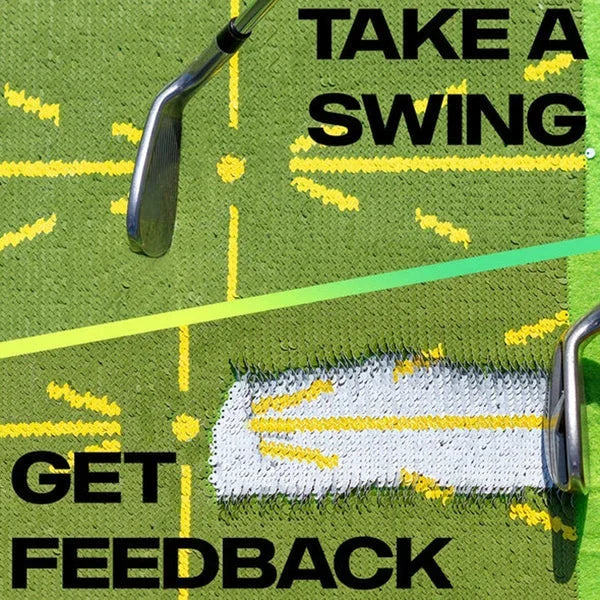 Belro golf training mat for swing detection, outdoor home practice mat with realistic surface for improving golf swings.