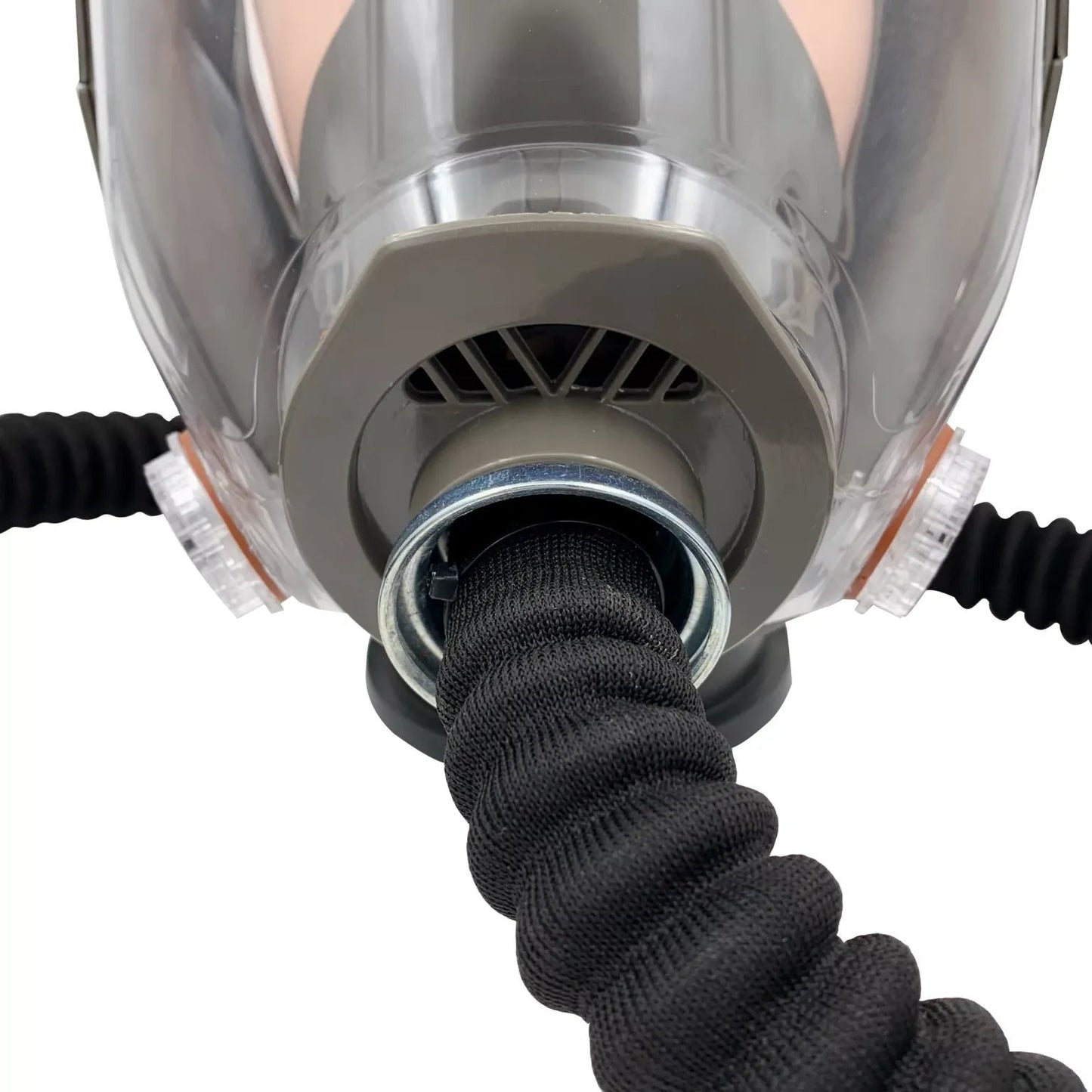 GETDECO electric constant flow air-fed respirator full face gas mask for spray painting and respiratory protection.