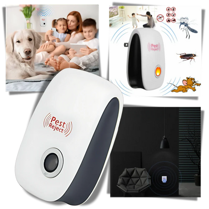Belro ultrasonic pest repeller for outdoor use, compact device emitting ultrasonic waves to deter pests in home and garden areas.