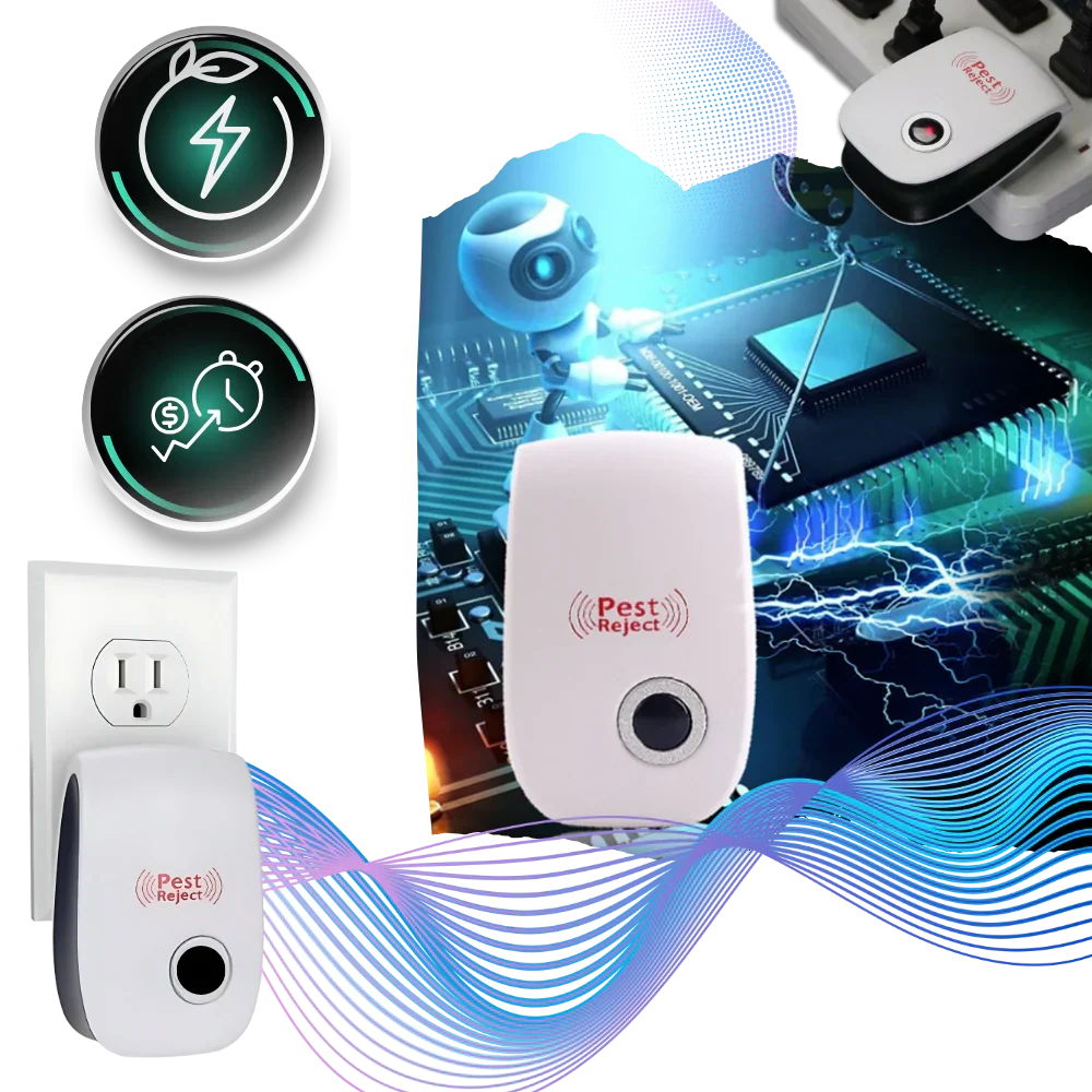 Belro energy-efficient ultrasonic pest repeller for outdoor pest control, compact device with electronic ultrasonic speaker.