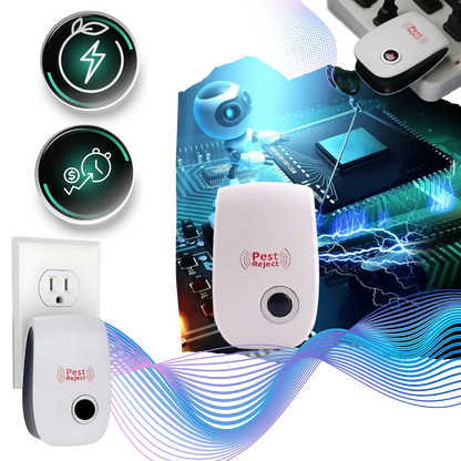 Belro energy-efficient ultrasonic pest repeller for outdoor pest control, compact device with electronic ultrasonic speaker.