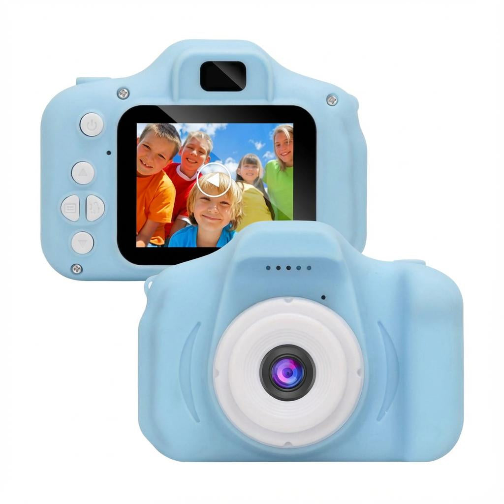 Belro Kids’ Digital Camera showing colorful design and compact size, perfect for children’s photography and outdoor adventures.