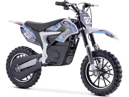 Casavibeo MotoTec Demon electric dirt bike for kids, showing the black and red design with rugged off-road tires.