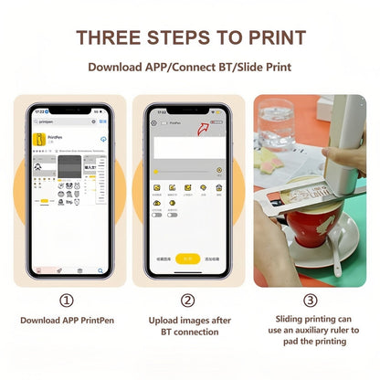 EVEBOT Printpen portable food and coffee art inkjet printer by GETDECO, handheld device for DIY edible designs.