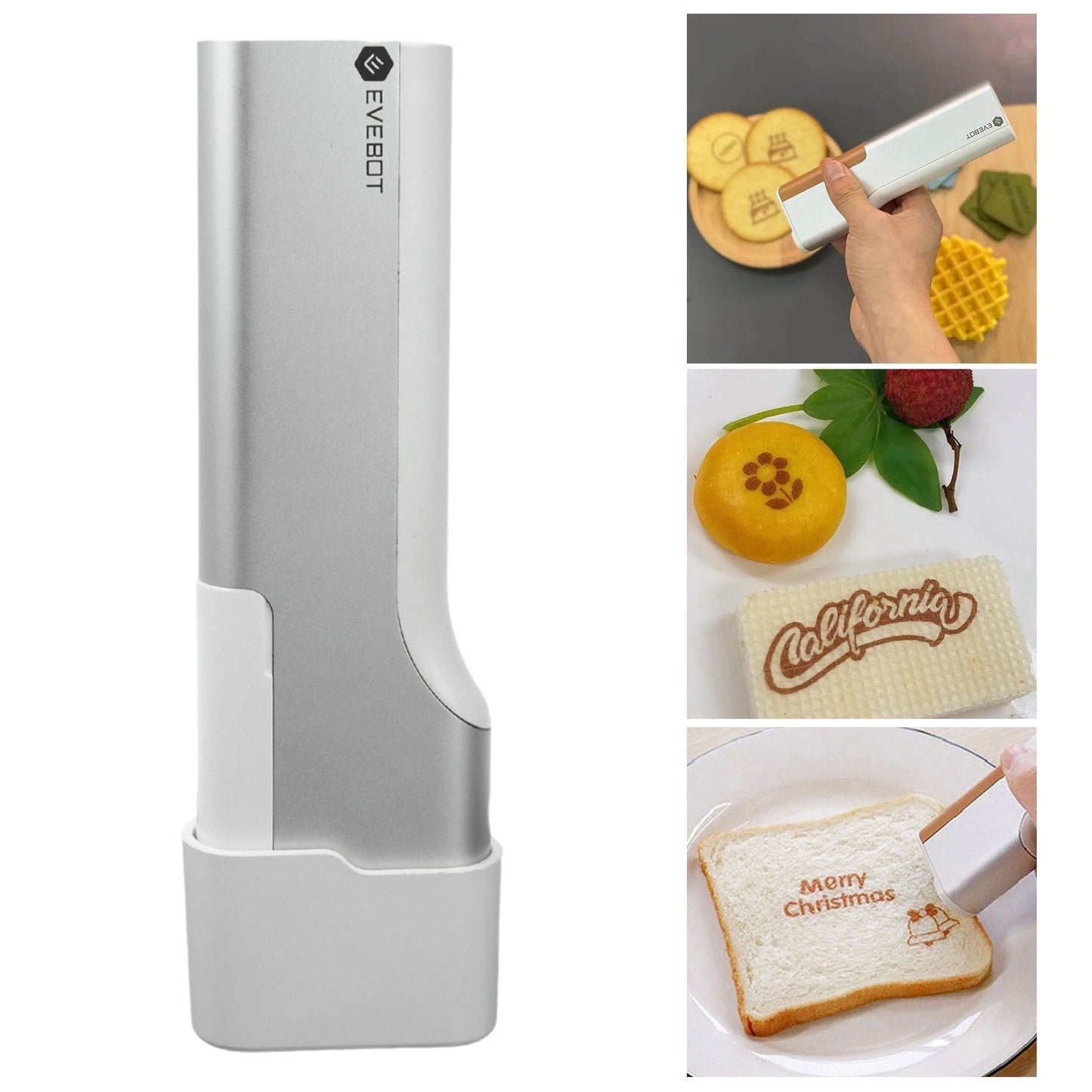 GETDECO EVEBOT Printpen handheld portable food and coffee art inkjet printer for DIY edible designs.