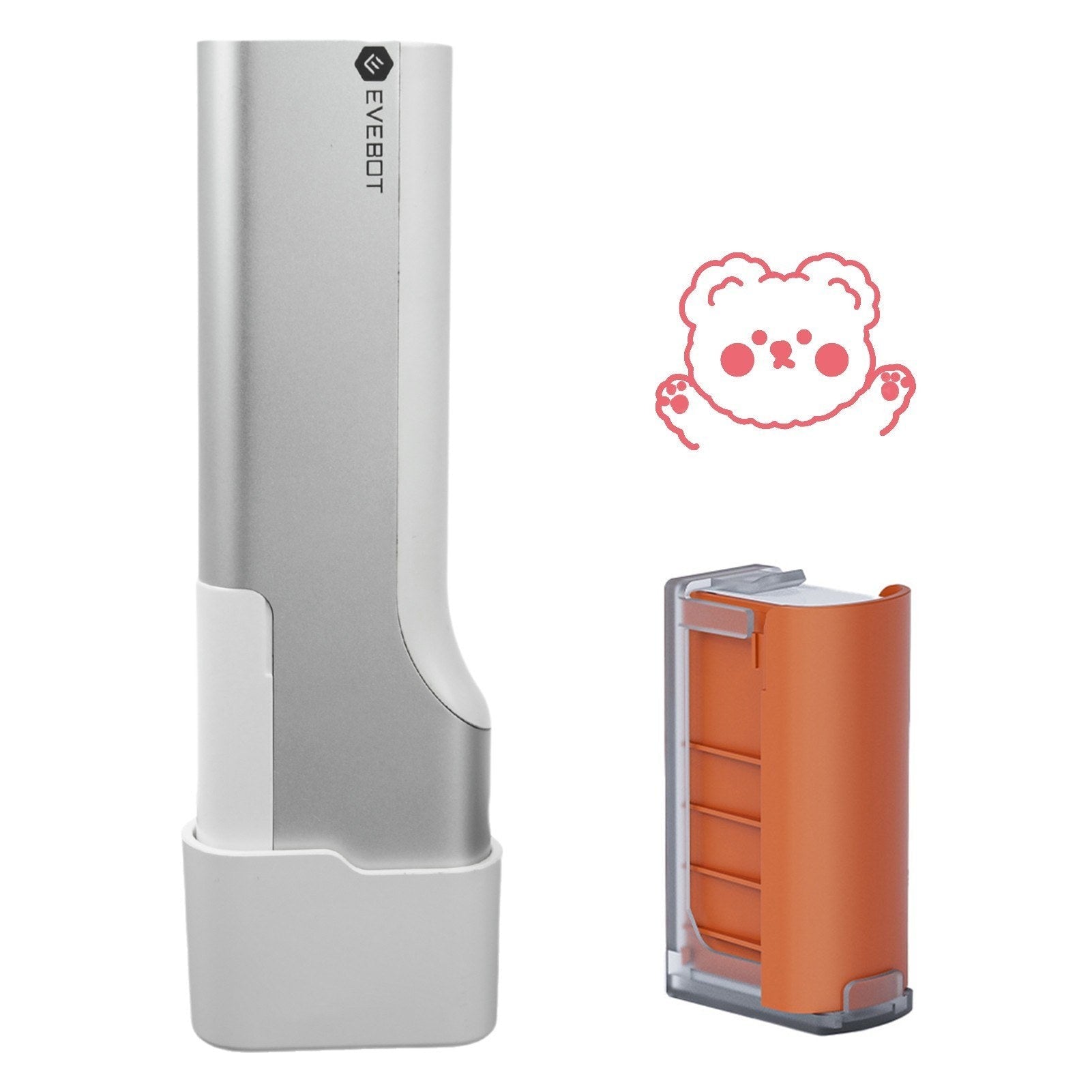 EVEBOT Printpen handheld portable food and coffee art inkjet printer by GETDECO, showing the compact device for DIY food decorating.