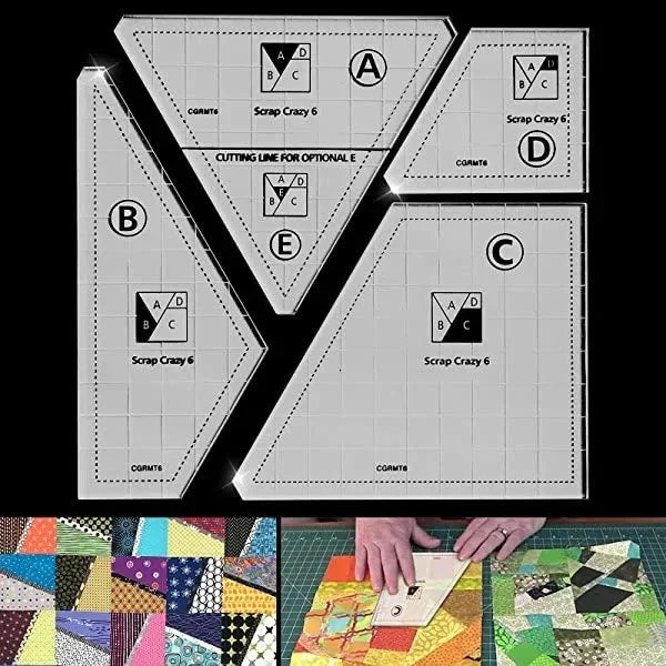 Belro Creative Quilting Cutting Template set with 4pcs, ideal for clothing and men’s sewing projects, shown in a clear image.