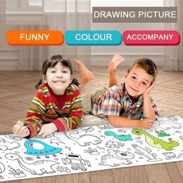 Children's drawing roll with colorful illustrations, suitable for creative activities, labeled with the Belro brand.