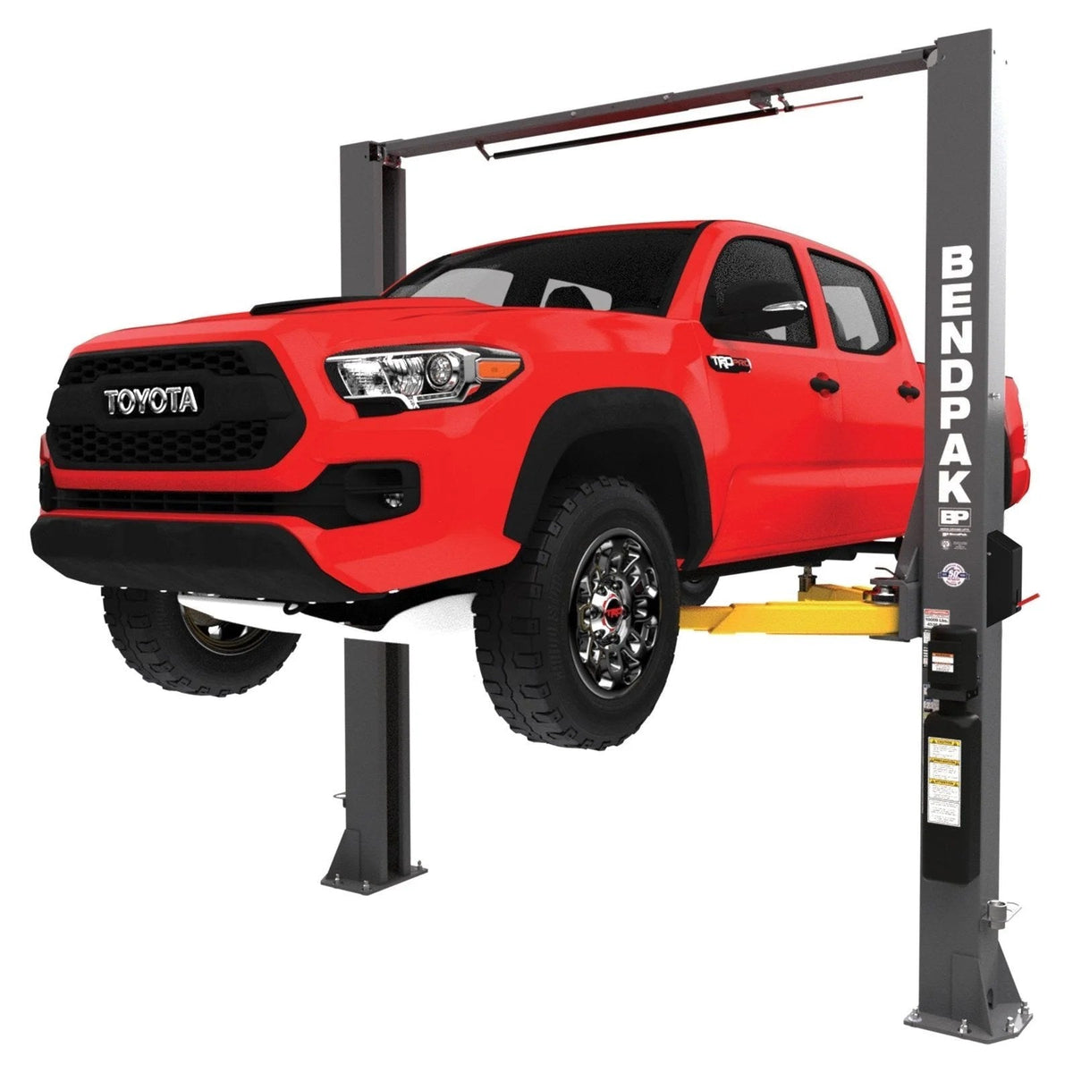 Casavibeo BendPak 10AP 10,000 lb. two-post lift with sturdy arms and hydraulic system for vehicle maintenance and repair.