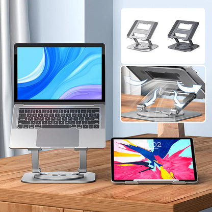 Belro swivel laptop mount for computers, featuring adjustable arms and secure clamping for ergonomic desk setup.