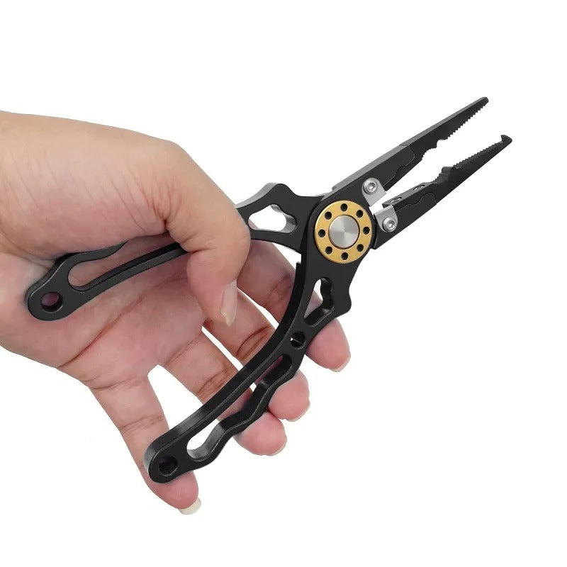 Belro Fish Lip Gripper Pliers for outdoor fishing, showing the stainless steel tool with a comfortable handle grip.