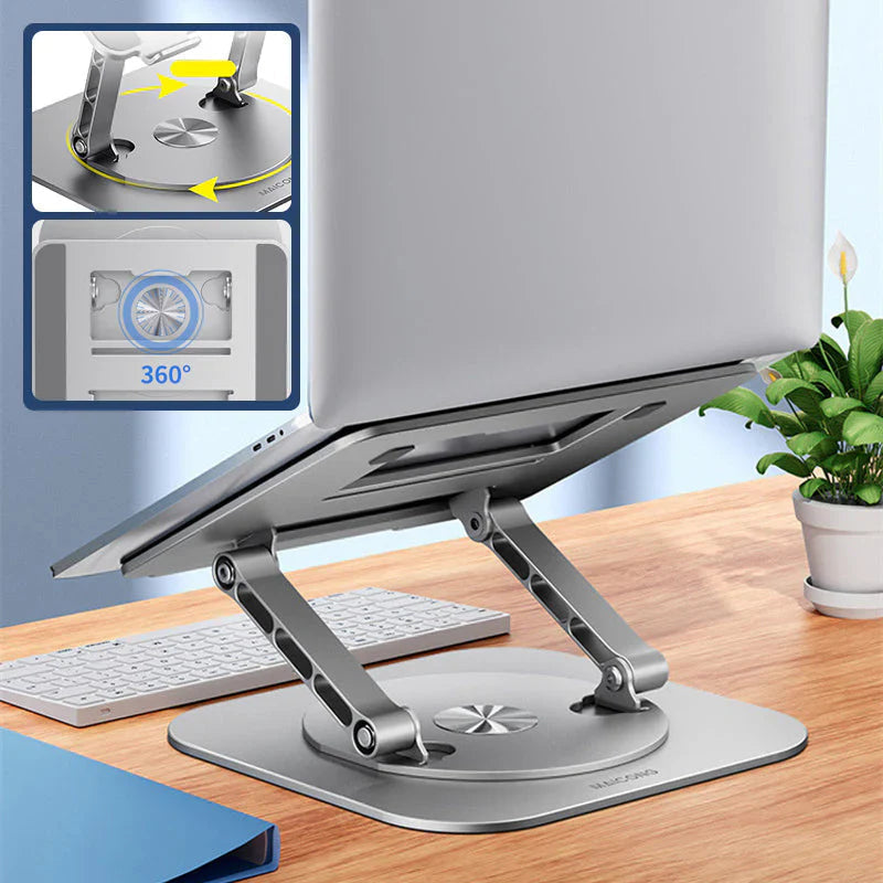 Belro swivel laptop mount attached to a desk, adjustable arm for ergonomic computer setup, ideal for electronics and computer accessories.