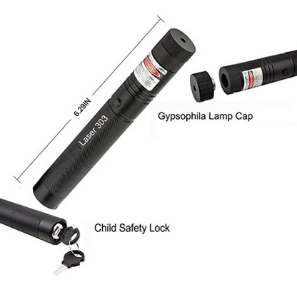 High power Belro laser pointer with green and red beams, ideal for presentations and distance visibility.
