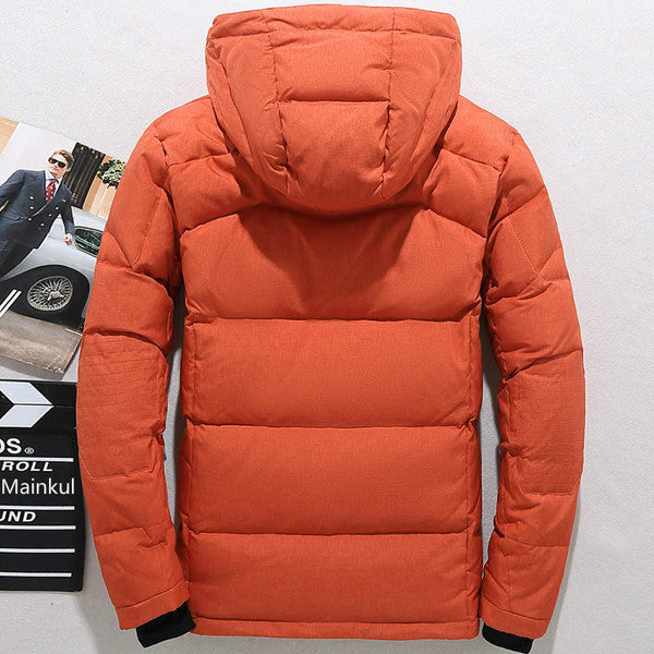 Belro thermal duck down jacket shown in a close-up, highlighting its insulated design and warm, lightweight outer shell.