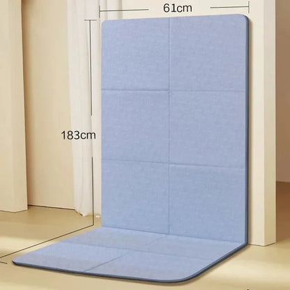 Belro foldable yoga mat for men, displayed folded with textured surface suitable for exercise and yoga routines.