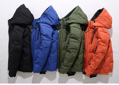 Belro thermal duck down jacket, lightweight winter coat with insulated filling, shown in a close-up view of the jacket's fabric and design.
