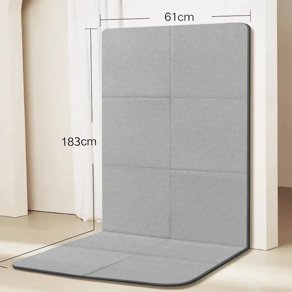 Belro foldable yoga mat for men, shown partially rolled out with a textured surface, ideal for yoga and exercise routines