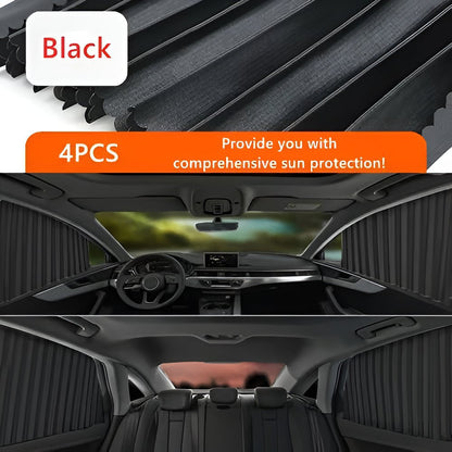 Belro car window shades accessory with dark tinted panels for sun protection and privacy inside a vehicle.
