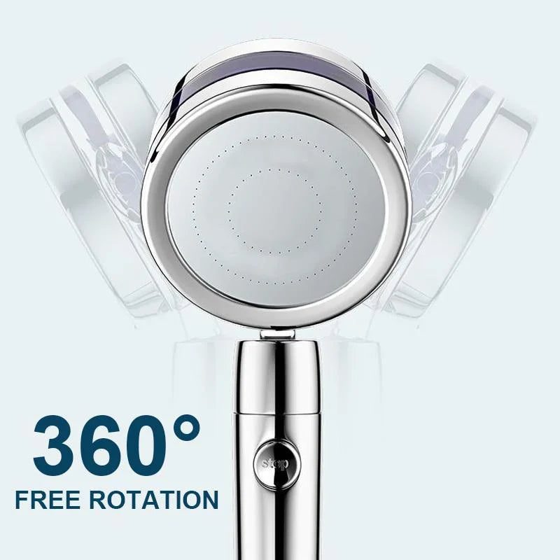 Belro 360° rotatable power shower head with adjustable spray settings, showcasing its sleek design and durable hardware features.
