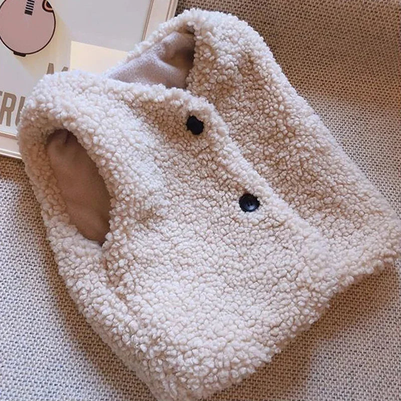 Kids lamb wool winter waist coat by Belro, featuring cozy lamb wool material and a stylish, comfortable jacket for children.