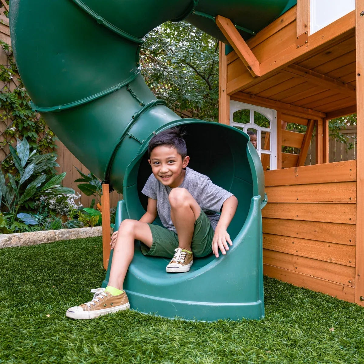 Casavibeo Ridgemoor Perch Swing Set with sturdy wooden frame and secure perch seat for outdoor play and family fun.