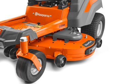 Husqvarna Z254F 54-inch zero-turn riding lawn mower with 24 HP Kawasaki engine, shown on a well-maintained lawn.
