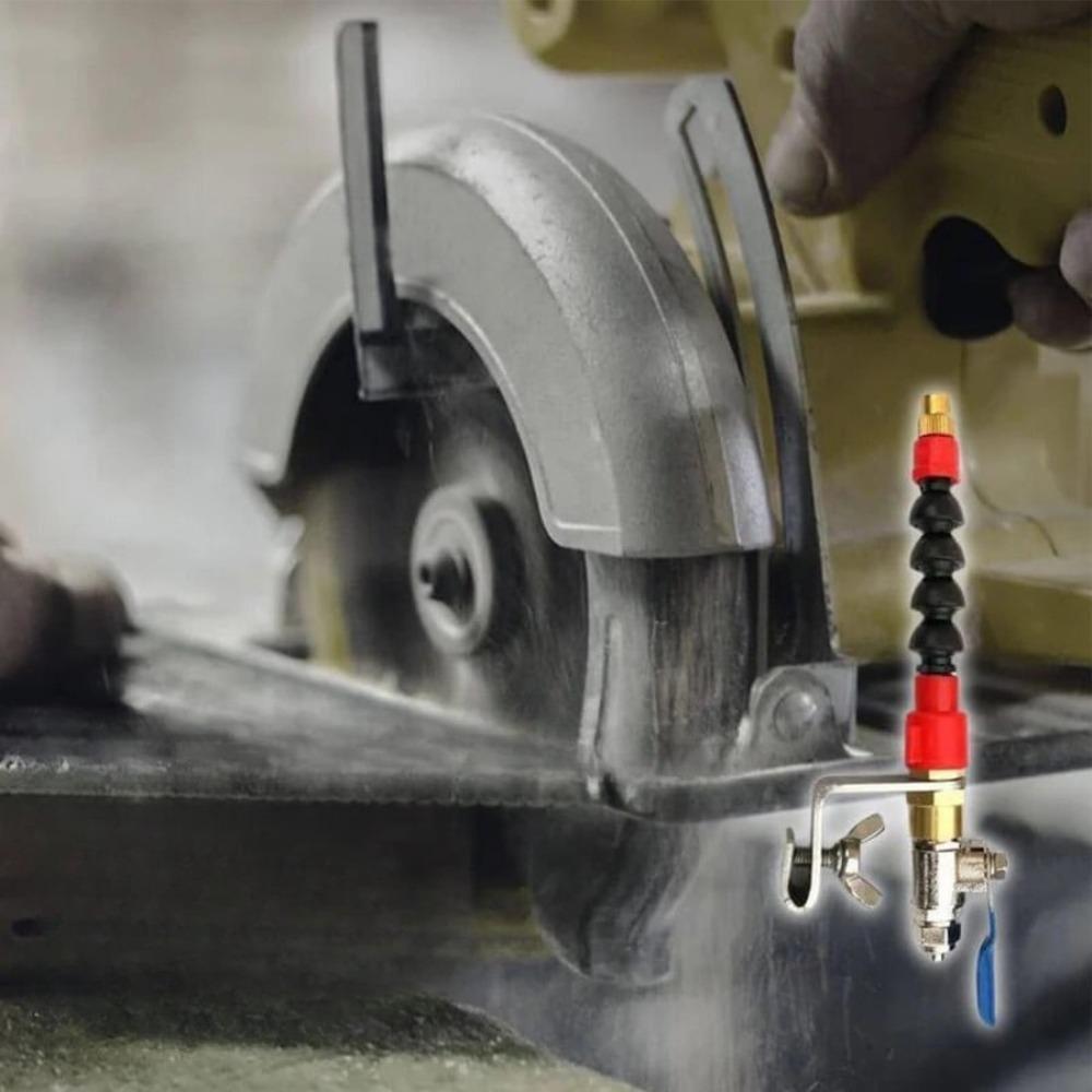 Mivoza water spray for cutting machines, dust control and cooling accessory compatible with grinders, workshop tool for safe cutting.