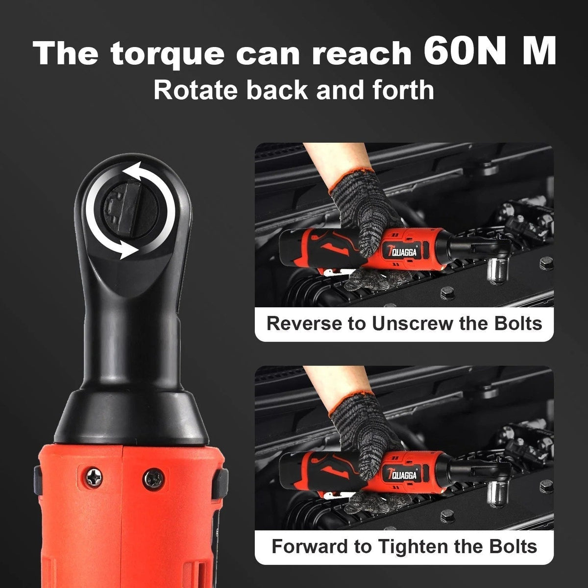 Casavibeo 18V cordless electric ratchet wrench set with two batteries and fast charger, showing the wrench and accessories.