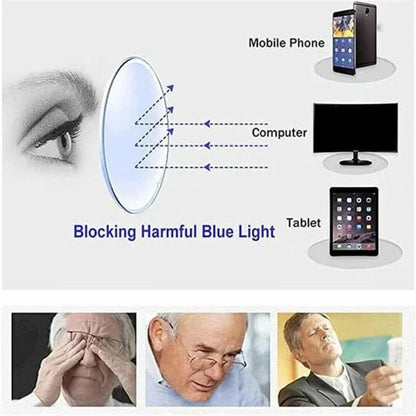 Belro adjustable focus glasses designed for near and far sight, shown with sleek frame and lens adjustment mechanism.