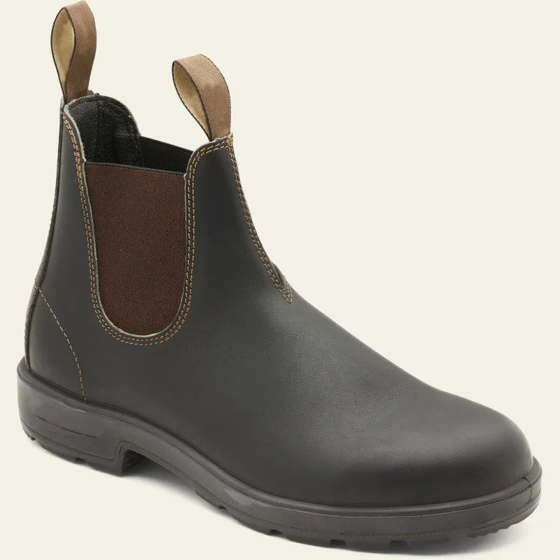 Unisex waterproof Chelsea boots by BowLift featuring slip-on style, durable leather, and classic design with elastic side panels.