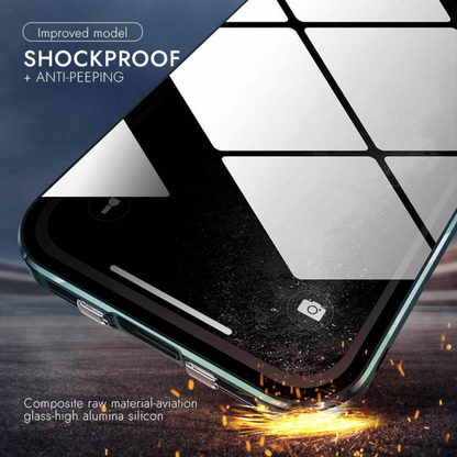 Belro double-sided buckle iPhone case showing sleek design and secure closure on a modern electronic device.