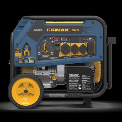 Casavibeo 8000W/10000W tri-fuel generator with electric start, 120V/240V, mounted on wheels, portable power source